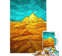 Rompecabezas de 1000 Piezas Pirámides egipcias vidrieras artísticas Un Juego difícil y desafiante Pero Divertido e Ingenioso ¡Imposible! para Mayores de 14 años (50x75cm)