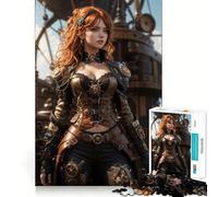 Rompecabezas de 1000 Piezas Piratas Steampunk para Adultos Juguete de lógica Mental, antiestrés, Corte Firme, Regalo increíble 38x52cm