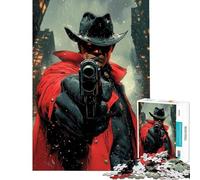 Rompecabezas de 1000 Piezas Pistolero de Ojos Rojos para Adultos Juego de ingenio para Pasar el rato en casa Durante Las Vacaciones Ideal para cumpleaños y Navidad (tamaño 50x75cm)