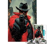Rompecabezas de 1000 Piezas Pistolero de Ojos Rojos para Adultos Juego de ingenio para Pasar el rato en casa Durante Las Vacaciones Ideal para cumpleaños y Navidad (Tamaño 38x26cm)