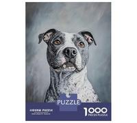 Rompecabezas De 1000 Piezas Pit Bull Portrait Rompecabezas para Adultos Juego Práctico Vacaciones En Casa Matar El Tiempo Cumpleaños 70x50cm/1000pcs