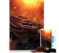 Rompecabezas de 1000 Piezas Pitón Bola al Atardecer,Corte sin Costuras,Juego Creativo,Juguete,Juego Casual,Navidad,Ocio,Arte (38x52cm)