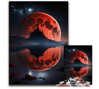 Rompecabezas de 1000 Piezas Planeta Negro y Rojo, Rompecabezas difícil para Adultos, Perfecto para Regalos de cumpleaños, Navidad y Halloween, 50x75cm/19,68x29,52 Pulgadas