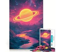 Rompecabezas de 1000 Piezas Planeta neón en Paisaje alienígena para Adultos Juego Inteligente, Divertido y Relajante Diseño para armar Regalo Elegante (50x75cm)