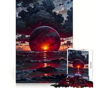 Rompecabezas de 1000 Piezas Planeta Rojo Ascendiendo sobre el Océano para Adolescentes Refuerza la Memoria Divertido y Tranquilo Borde de Calidad Regalo Ideal (50x75cm)