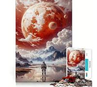 Rompecabezas de 1000 Piezas Planeta Rojo Astronauta para Adultos Juego Mental Pasatiempo en casa Bordes limpios Un Regalo Encantador (38x52cm)