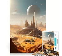 Rompecabezas de 1000 Piezas Planeta Rojo Marte Cityscape para Adolescentes, Ideal para estimular la Memoria, calmar la evasión y armar una cálida Sorpresa (50x75cm)