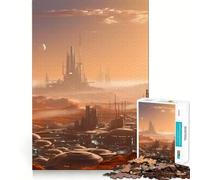 Rompecabezas de 1000 Piezas Planeta Rojo: Paisaje Urbano de Marte para Adultos Juguete Inteligente para el hogar Corte Suave Sorpresa navideña (38x26cm)