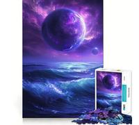 Rompecabezas de 1000 Piezas Planeta y Océano Morado para Adultos, Juguete Inteligente para el hogar, decoración de Pared con Corte preciso (50x75cm)
