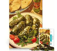 Rompecabezas de 1000 Piezas Plato de dolma con Aperitivos y Bebidas Piezas de Corte Limpio Juguete Que desafía la Mente Momento de relajación Diversión navideña Obra de Arte (50x75cm)