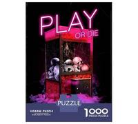Rompecabezas De 1000 Piezas Play Or Die Gamer Quote Rompecabezas para Adultos Juego Práctico Una Obra De Arte Cumpleaños Y Navidad 70x50cm/1000pcs