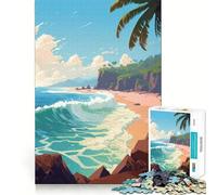 Rompecabezas de 1000 Piezas Playa al Atardecer para Adolescentes Juego Inteligente para fomentar la convivencia y Crear una Obra de Arte 50x75cm