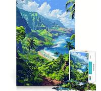 Rompecabezas de 1000 Piezas,Playa de Hawái,Arte pixelado,Corte preciso,diversión cognitiva,Entretenimiento para el Tiempo Libre,Escena navideña (38x52cm)