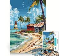 Rompecabezas de 1000 Piezas Playa de la Costa caribeña,Piezas de Corte Limpio,Juguete para desarrollar la Capacidad cognitiva,diversión para Momentos de Calma,decoración navideña (38x26cm)