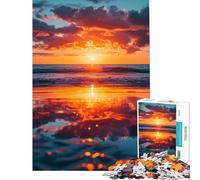 Rompecabezas de 1000 Piezas Playa Puesta de Sol Naturaleza desafío para el Cerebro Juguetes adictivos Juego práctico Regalo de cumpleaños Amigo Invisible (tamaño 75x50cm)