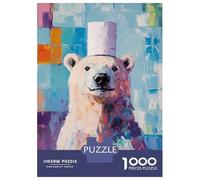 Rompecabezas De 1000 Piezas Polar Bear in A Top Hat Rompecabezas para Adultos Juego Práctico Una Obra De Arte Cumpleaños Y Navidad 70x50cm/1000pcs