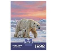 Rompecabezas De 1000 Piezas Polar Bears in Arctic Sunset Rompecabezas para Adultos Juego Familiar Desafío Difícil Oferta como Regalos para Toda La Familia 38x26cm/1000pcs