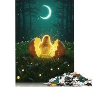 Rompecabezas de 1000 Piezas: Pollito naciendo a la luz de la Luna en el Bosque. Ideal para Adultos, Adolescentes y Aficionados a los Rompecabezas. Juego de Rompecabezas Familiar de 38 x 26 cm.