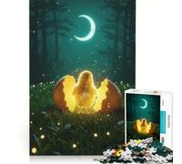 Rompecabezas de 1000 Piezas: Pollitos Saliendo del cascarón bajo la luz de la Luna en el Bosque Juguetes para armar Actividades Familiares con Piezas de Formas aleatorias Que encajan Perfectamente