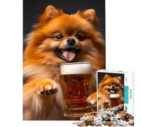 Rompecabezas de 1000 Piezas Pomerian Beer Actividades Divertidas en casa Carrera de Velocidad Manual Juego Educativo para Mayores de 14 años (50x75cm)