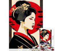 Rompecabezas de 1000 Piezas Pop Geisha Juguetes de decoración para el hogar Gran Regalo Juegos educativos con póster a Juego y Hoja de Trivia tamaño 50x75cm