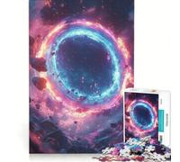 Rompecabezas de 1000 Piezas Portal Cósmico Neón con Asteroides Juego Interactivo Regalo de Cumpleaños Cumpleaños y Navidad 38x26cm