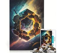 Rompecabezas de 1000 Piezas Portal Hexagonal Cósmico, Juego de ingenio, Desafío difícil, Regalos para Amigos y Familiares 38x26cm