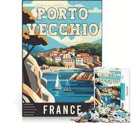 Rompecabezas de 1000 Piezas Porto Vecchio en Francia, Juguete Decorativo para la Pared, Ideal para Reducir el estrés, Perfecto como Regalo 38x26cm