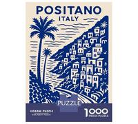 Rompecabezas De 1000 Piezas Positano Italy Travel Poster Rompecabezas para Adultos Juego De Ingenio Difícil Difícil Único Cumpleaños Y Regalos 70x50cm/1000pcs