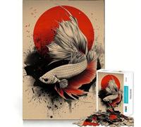 Rompecabezas de 1000 Piezas - Póster de pez Betta - Corte preciso - Juego Divertido para Pensar - Tiempo Lento - Arte navideño para el hogar (38x52cm)