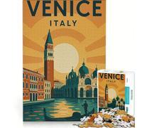 Rompecabezas de 1000 Piezas Póster de Viaje de Venecia Italia Decoración de Pared con diseño de Juguete Un Reto para completar Ideal para Fortalecer el Amor en Pareja 38x52cm