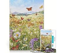 Rompecabezas de 1000 Piezas Pradera bañada por el Sol Arte de Ajuste Estimulación Cerebral Juego Tiempo de Descanso Juego Arte de Pared navideño (38x26cm)