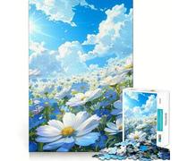 Rompecabezas de 1000 Piezas Prado de Flores bañado por el Sol para Adultos Recall Upgrade Stress Relief Tight Cut Santa Wish Pick 38x52cm