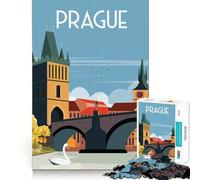 Rompecabezas de 1000 Piezas Praga República Checa Encaje Arte Juego de Habilidad de Pensamiento Tiempo de Descanso Juego Regalo de Arte navideño (50x75cm)