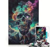 Rompecabezas de 1000 Piezas Prepárate Calavera de Humo Juego de ingenio Entrena tu Cerebro y Tus Manos Ideal para Decorar tu Escritorio 38x26cm