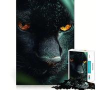 Rompecabezas de 1000 Piezas Primer Plano de la Pantera Negra con Ojos Dorados Diseño de Corte preciso Regalo Ideal para Jugar a la Mente Juego fácil de Jugar Regalo Divertido para cumpleaños 50x75cm