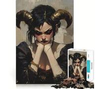 Rompecabezas de 1000 Piezas Princesa Demonio Melancólica,Corte preciso,Divertido Juego de Habilidad Mental,Juego para el Tiempo Libre,Regalo Festivo de Ocio (38x26cm)