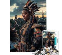 Rompecabezas de 1000 Piezas Princesa guerrera en una Ciudad futurista Juego Educativo desafío Juguete Juego de ingenio decoración Perfecta Regalo para Hombres y Mujeres (tamaño 38x52cm)
