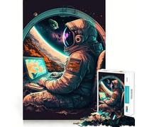 Rompecabezas de 1000 Piezas Programador en el Espacio para Adolescentes Mejora la Memoria Divertido y Relajante Bordes Afilados 50x75cm