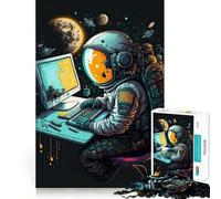 Rompecabezas de 1000 Piezas Programador en el Espacio para Adultos Juguete de lógica Pura Momento de Paz Corte preciso Regalo sincero 50x75cm