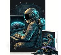 Rompecabezas de 1000 Piezas Programador en el Espacio para Adultos Juguete Intelectual para Relajarse y divertirse Pieza de Arte 38x26cm