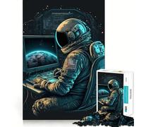 Rompecabezas de 1000 Piezas Programador en el Espacio para Adultos Juguete Intelectual para Relajarse y divertirse Pieza de Arte 38x26cm