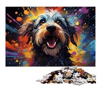 Rompecabezas de 1000 Piezas Psicodelia Colorida de Cachorros mimados Rompecabezas de Madera para niños Juegos educativos para Adultos 1000 Piezas (75 x 50 cm)
