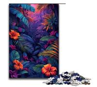 Rompecabezas de 1000 Piezas: Psicodelia Colorida en un paraíso Tropical Rompecabezas de Madera para Adultos Juego desafiante 75 x 50 cm
