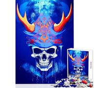 Rompecabezas de 1000 Piezas psicodélicas de Calavera Sami Juguete para decoración de Pared Regalo de cumpleaños Juego de ingenio con Piezas aleatorias Totalmente entrelazadas tamaño 50x75cm