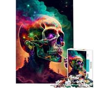 Rompecabezas de 1000 Piezas - Psycho Skull - Juguetes educativos para Aprender - Juego Imposible - Vacaciones en casa - para Pasar el rato - Regalos de cumpleaños (Tamaño 75x50cm)