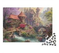 Rompecabezas de 1000 Piezas: Pueblo de montaña con Arroyo, Ideal para Juegos educativos para Adultos, decoración del hogar, diseño difícil y desafiante, cumpleaños. 38 x 26 cm.