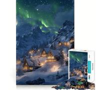 Rompecabezas de 1000 Piezas Pueblo de Montaña Nevada para Adultos y Adolescentes Juguete de lógica sólida, Divertido y silencioso Corte de precisión Elige tu Deseo de Papá Noel (50x75cm)