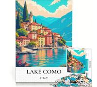 Rompecabezas de 1000 Piezas: Pueblo Italiano Junto al Lago, decoración de Pared, desafío difícil, cumpleaños y Navidad 38x52cm