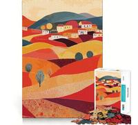 Rompecabezas de 1000 Piezas Pueblo otoñal en Las colinas Diversión precisa y articulada Juego cognitivo Diversión a Ritmo pausado Juego artístico de cumpleaños (38x52cm)